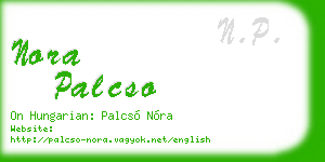 nora palcso business card